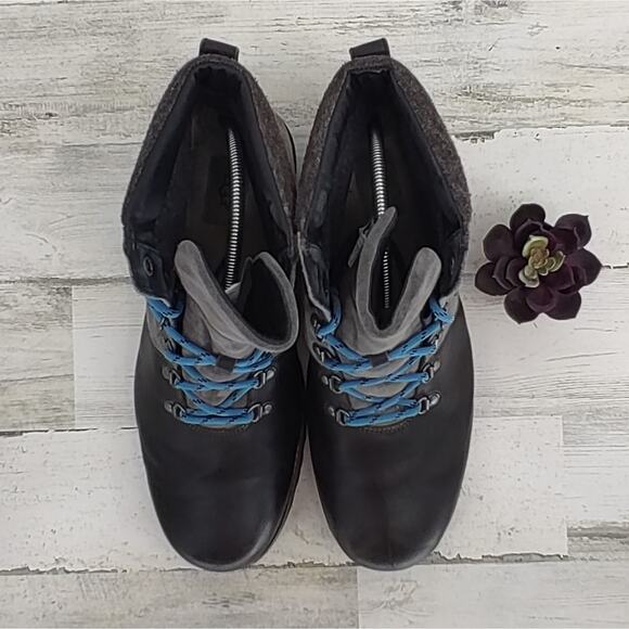 Ugg Halfdan Black/Grey Leather Waterproof Chukka Lace Up Winter Boots Size 13 main image 4